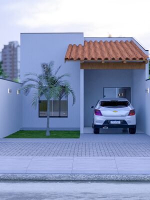 projeto casa 2 quartos e garagem