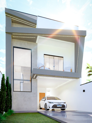 projeto sobrado 3 quartos 6m frente terreno